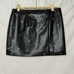 Black Mini Skirt with Bedazzled Accents